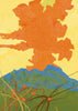 Orange Volcano contemporary wall art print by Lily Kong - sold by DROOL