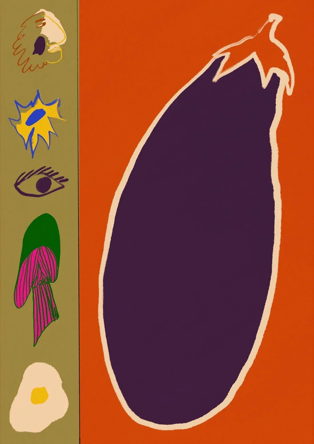Aubergine Slice contemporary wall art print by Lauren Doughty - sold by DROOL