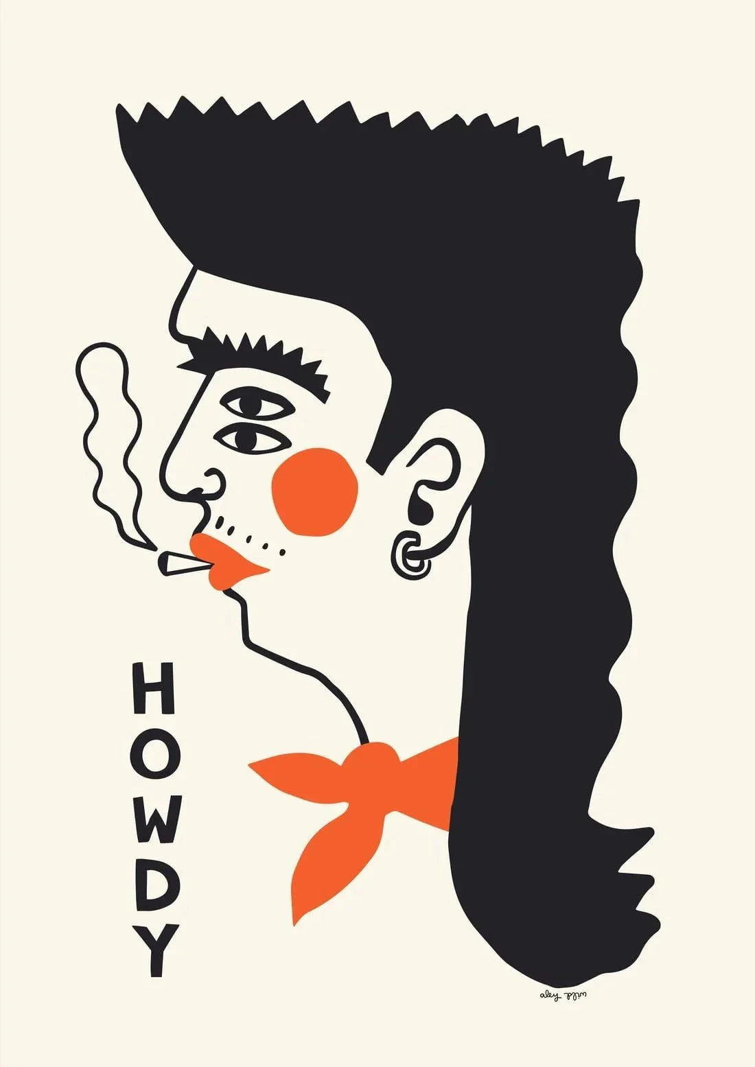 Howdy contemporary wall art print by Aley Wild - sold by DROOL