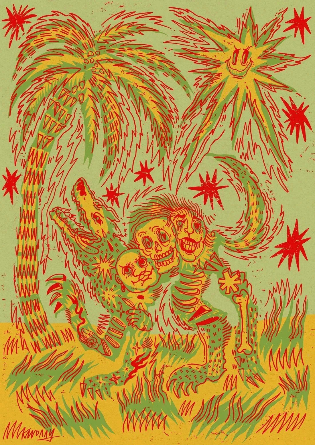 Blazing Hot contemporary wall art print by Kwonny - sold by DROOL