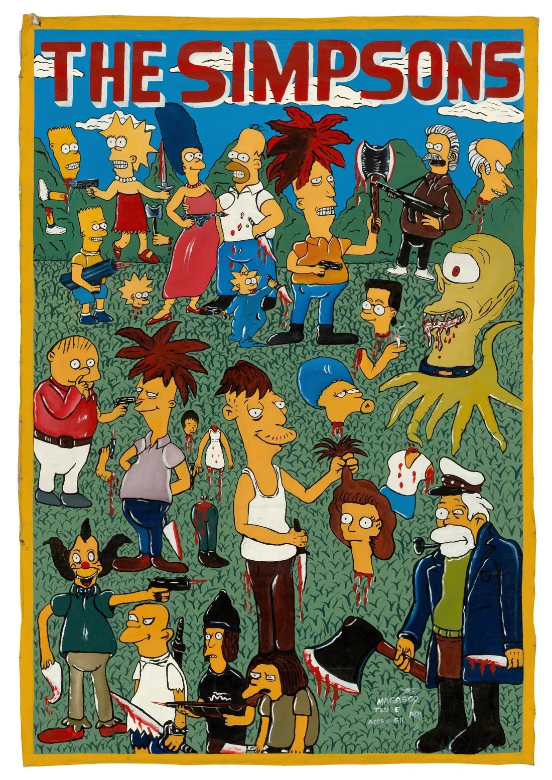 The Simpsons contemporary wall art print by Deadly Prey - sold by DROOL