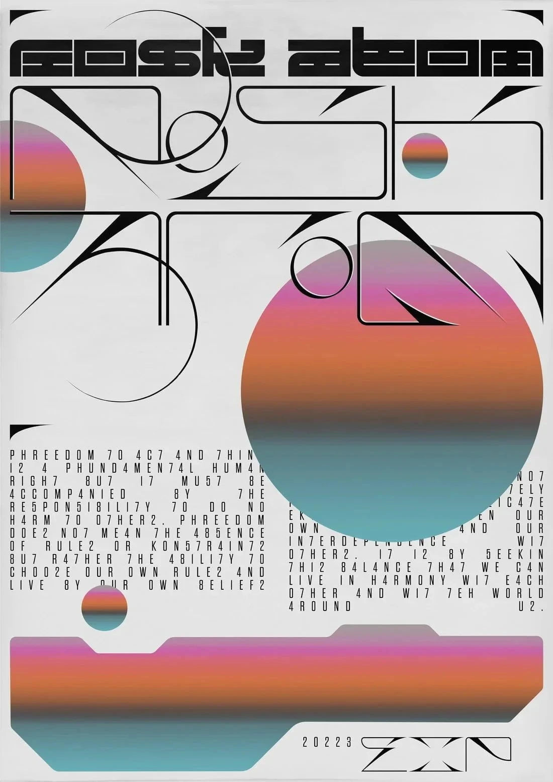 Rosk Atom contemporary wall art print by Jules Bigot - sold by DROOL