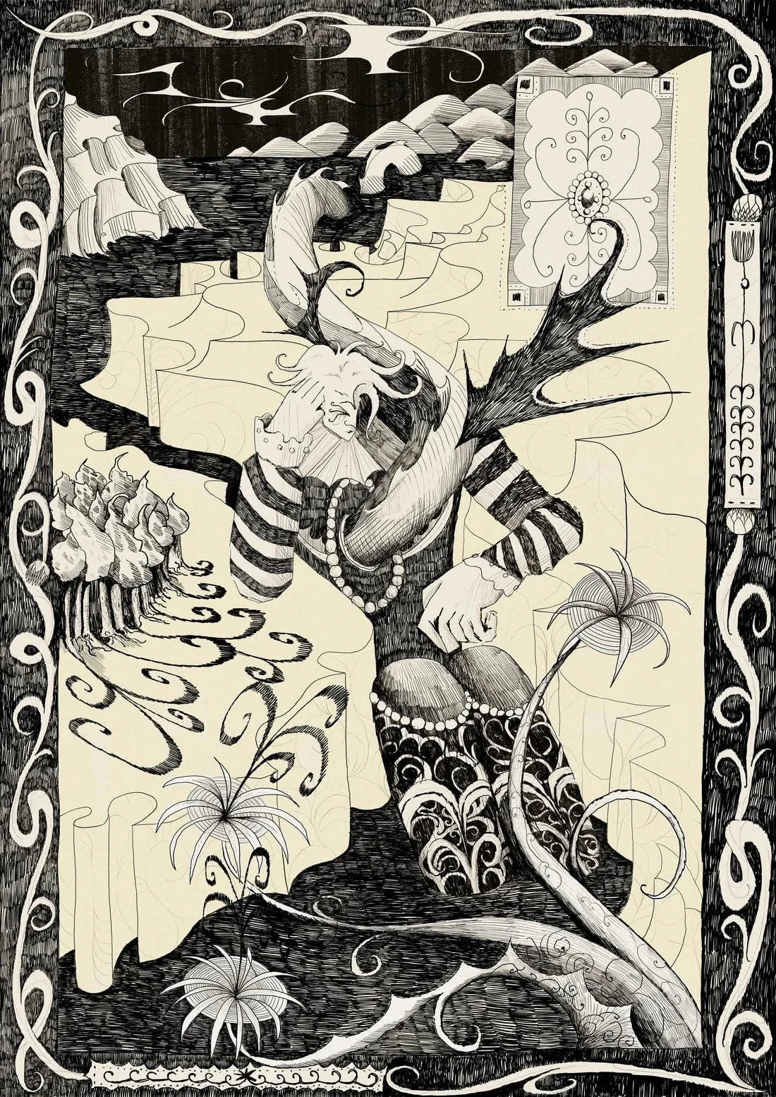 Oberon and Elgar contemporary wall art print by Naia Escribano - sold by DROOL