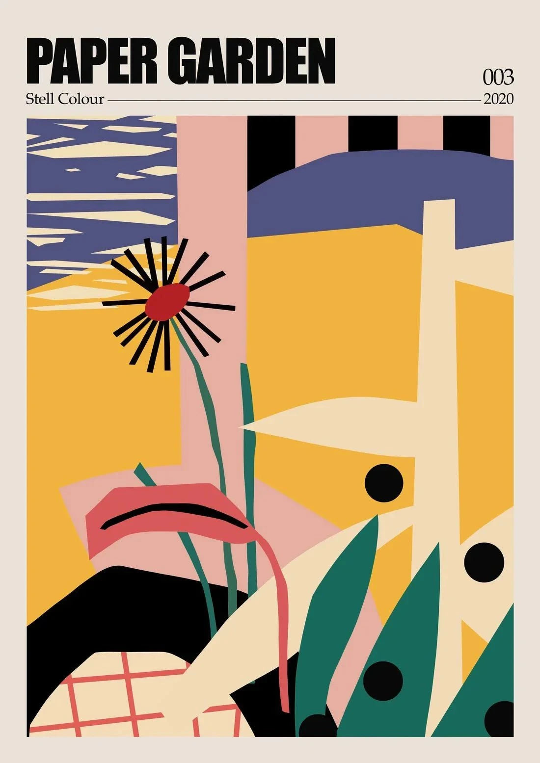 Paper Garden III contemporary wall art print by Stell Paper - sold by DROOL