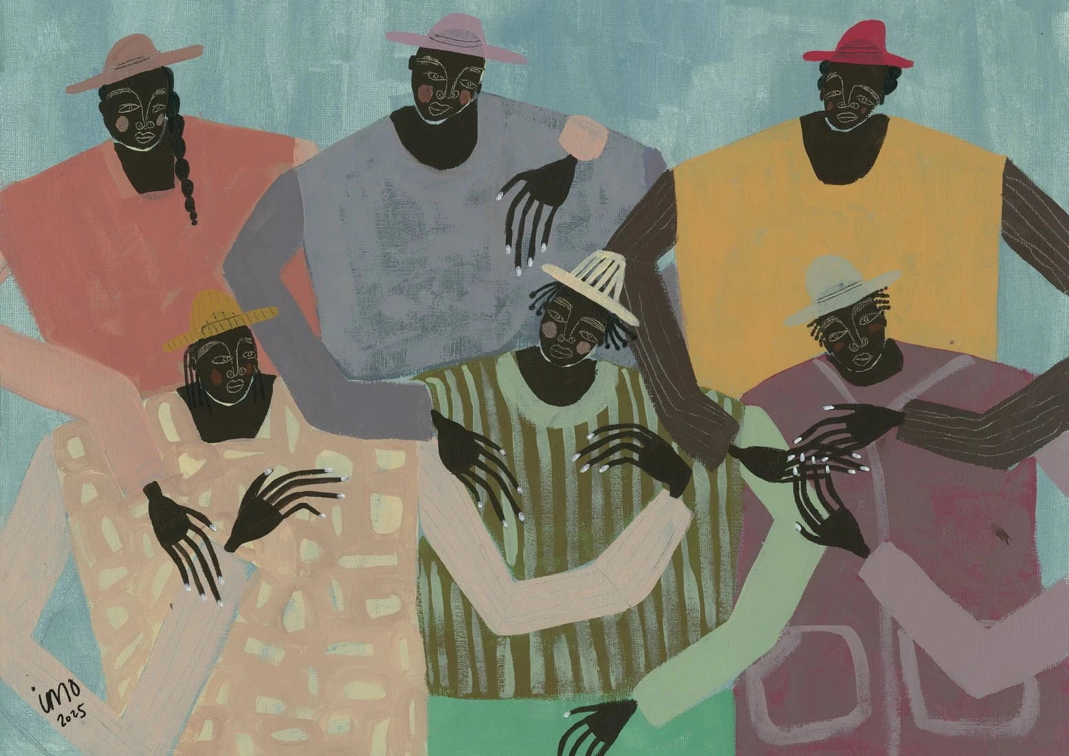 Group Chat contemporary wall art print by Studio IMO - sold by DROOL
