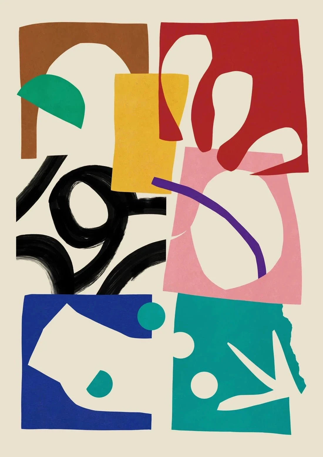 Paper Garden contemporary wall art print by Stell Paper - sold by DROOL