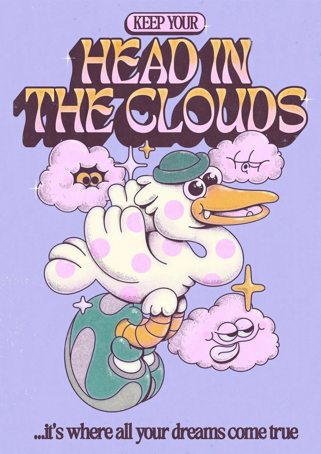 Head In The Clouds contemporary wall art print by My Sunbeam - sold by DROOL