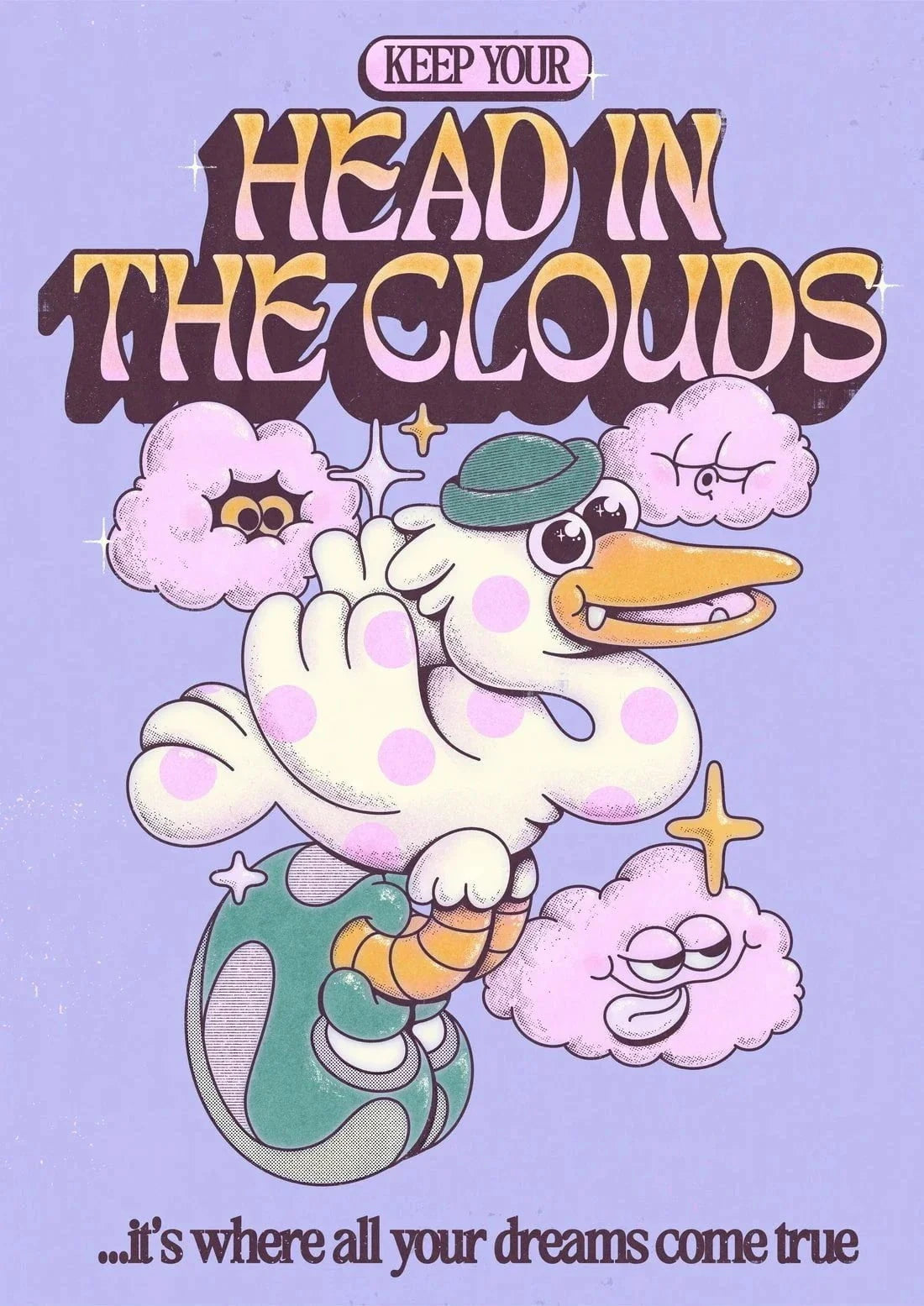 Head In The Clouds contemporary wall art print by My Sunbeam - sold by DROOL