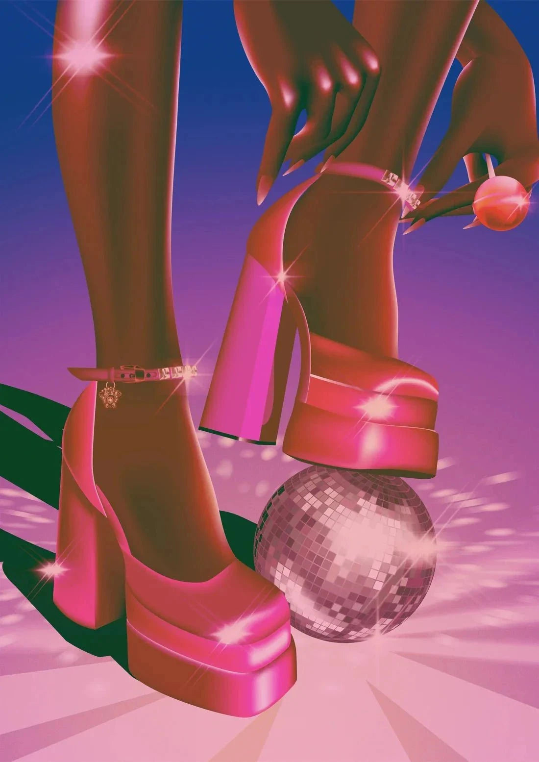 Disco Shoes contemporary wall art print by Paulina Almira - sold by DROOL