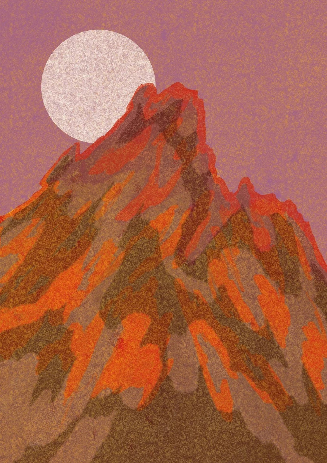 Red Mountain contemporary wall art print by Lily Kong - sold by DROOL