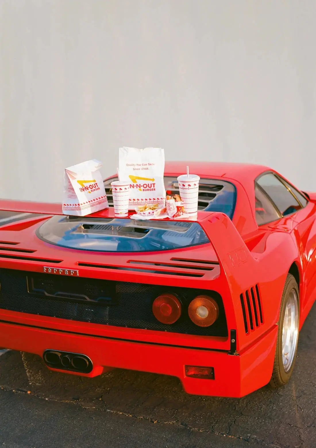 Ferrari F40 x In N Out - Print by Chazzydawg | DROOL Art Ferrari F40 x In N Out - Print by Chazzydawg | DROOL Art