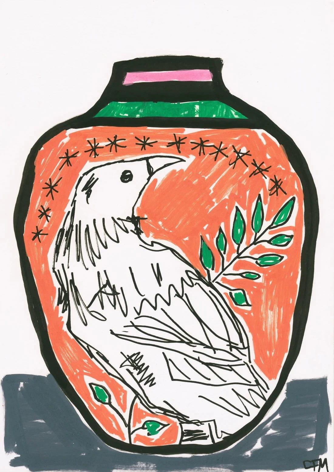 Tūī Bird contemporary wall art print by Caitlin Flood-Molyneux - sold by DROOL