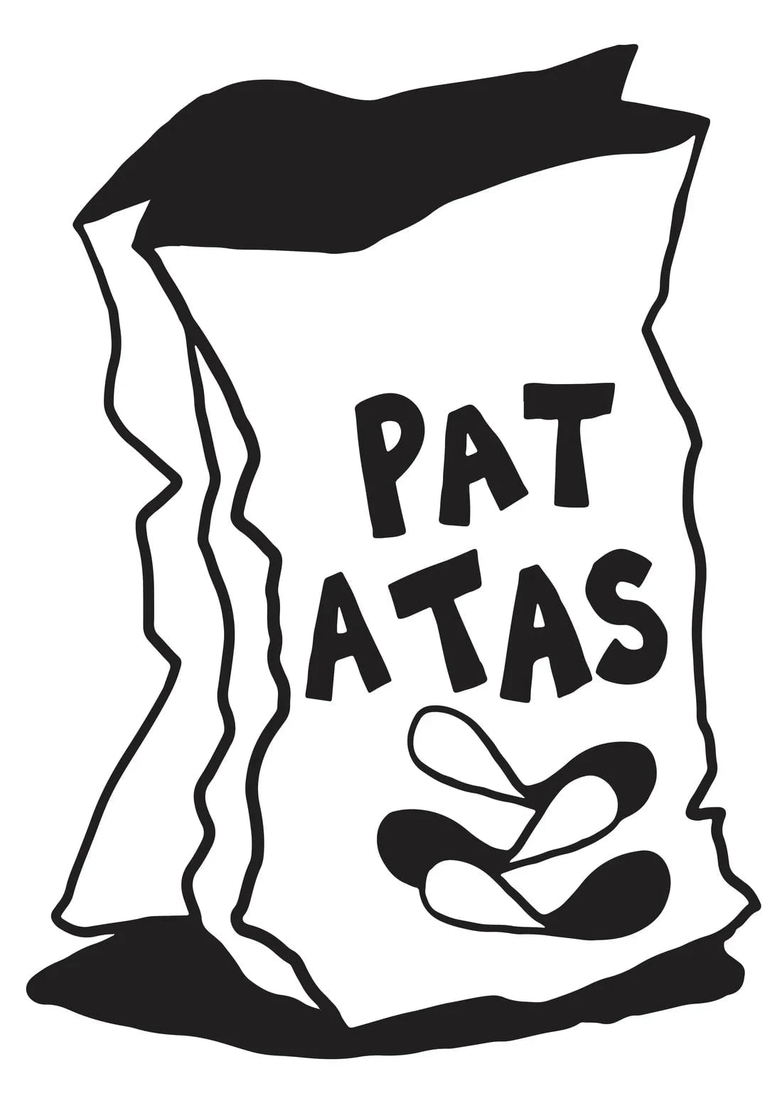 PATATAS contemporary wall art print by Max Blackmore - sold by DROOL