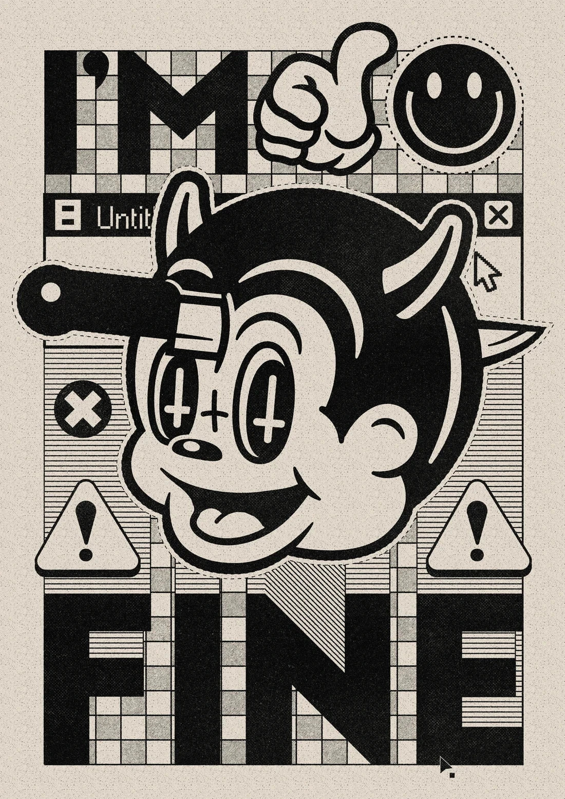 I'm Fine contemporary wall art print by Laserblazt - sold by DROOL