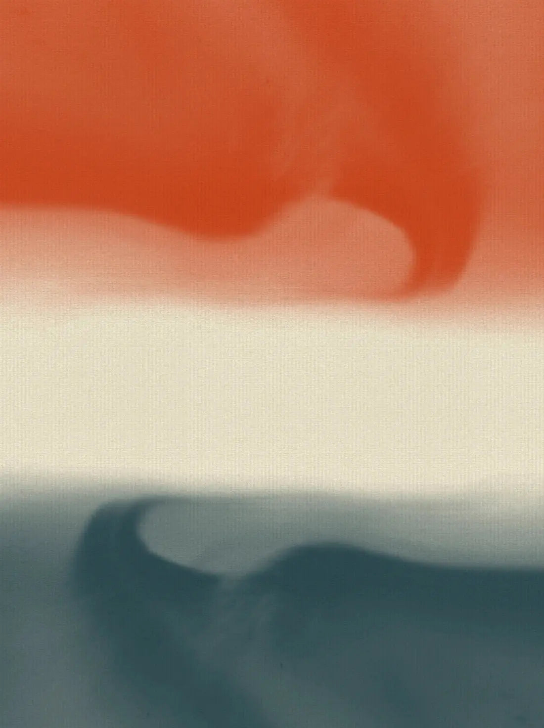 Abstract in vivid red and teal