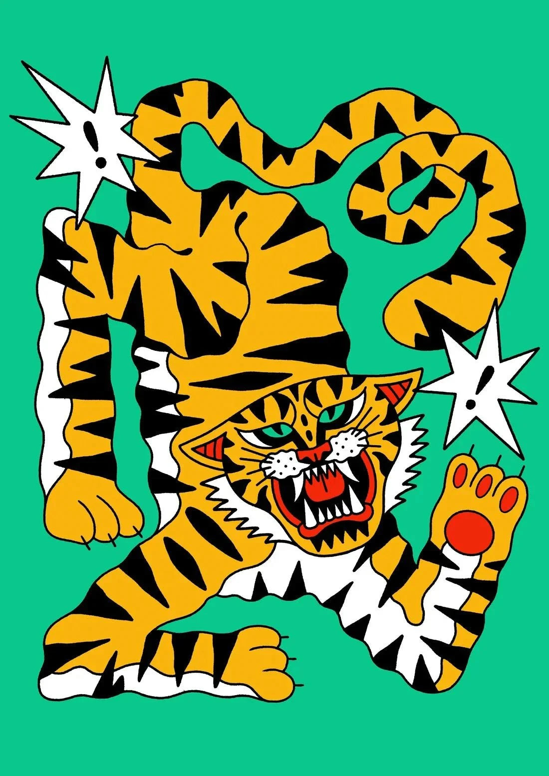 Big Cat contemporary wall art print by Jamie Muck - sold by DROOL
