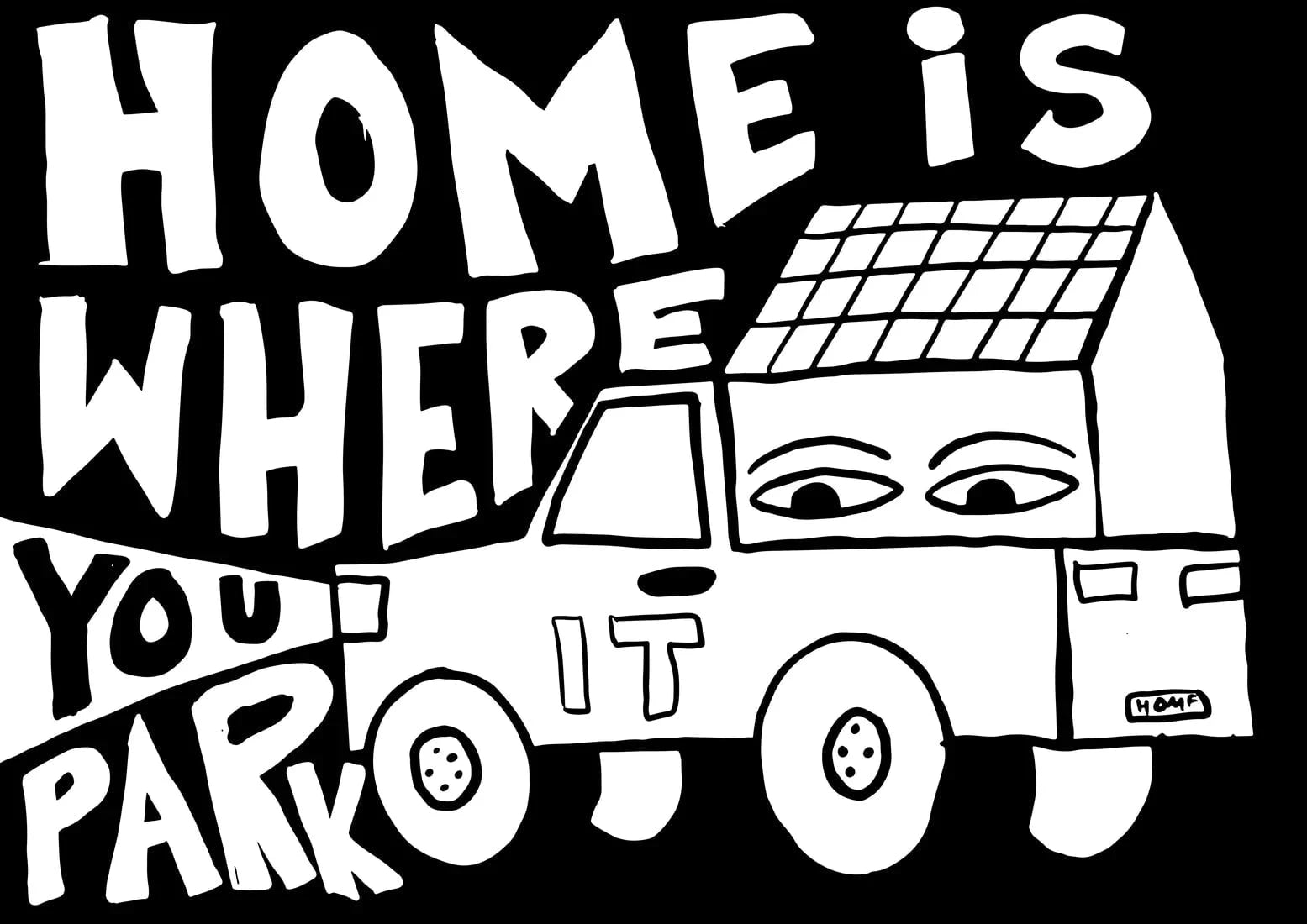 HOME IS WHERE YOU PARK IT contemporary wall art print by Max Blackmore - sold by DROOL