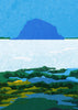Blue Island, Santorini contemporary wall art print by Lily Kong - sold by DROOL