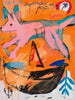 The leaping fox contemporary wall art print by Billy Bagilhole - sold by DROOL