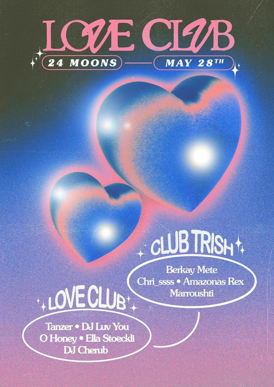 Love Club at 24 Moons contemporary wall art print by Rowena Lloyd - sold by DROOL