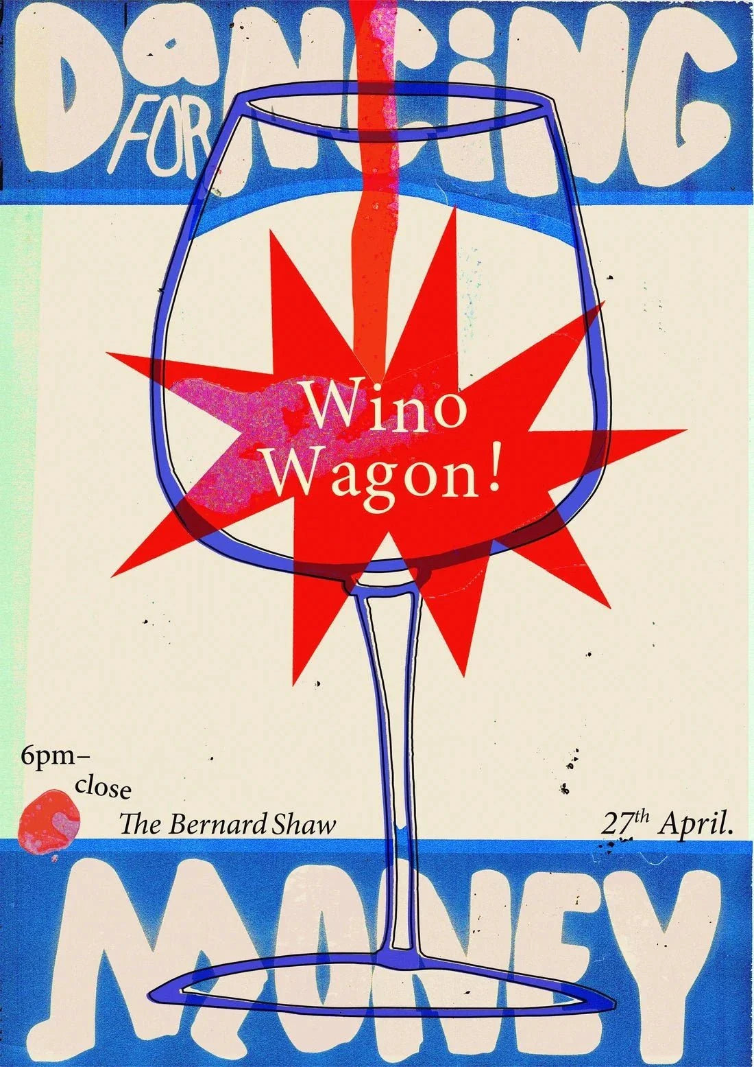 Wino Wagon contemporary wall art print by Ciara Wade - sold by DROOL