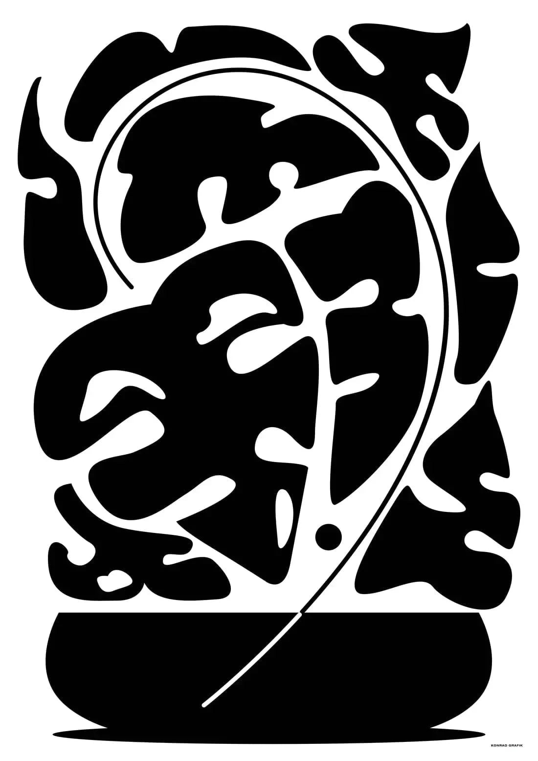 Monstera contemporary wall art print by Konrad Grafik - sold by DROOL