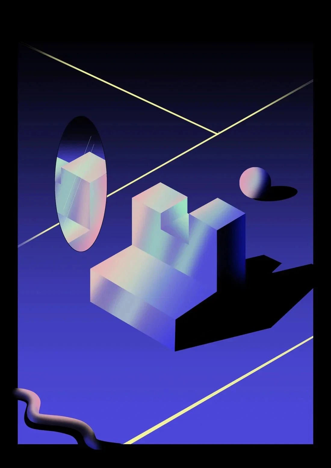 The Mirror contemporary wall art print by Tolga Tarhan - sold by DROOL