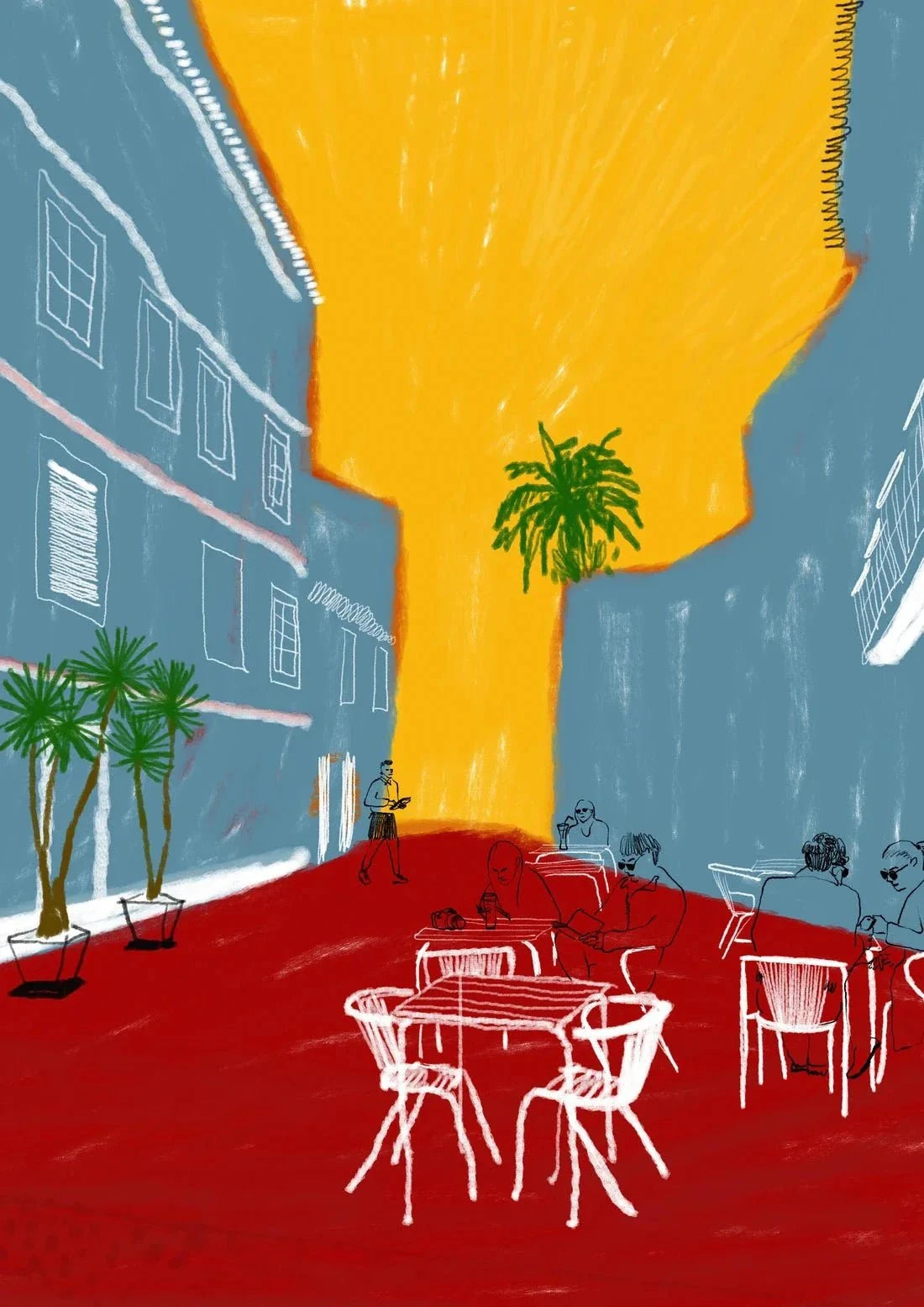 Cafe Terrace contemporary wall art print by mareykrap - sold by DROOL