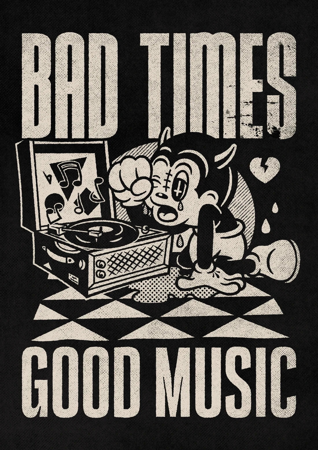 Bad Times Good Music contemporary wall art print by Laserblazt - sold by DROOL