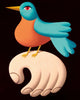 Bird on hand contemporary wall art print by Juan de la Rica - sold by DROOL