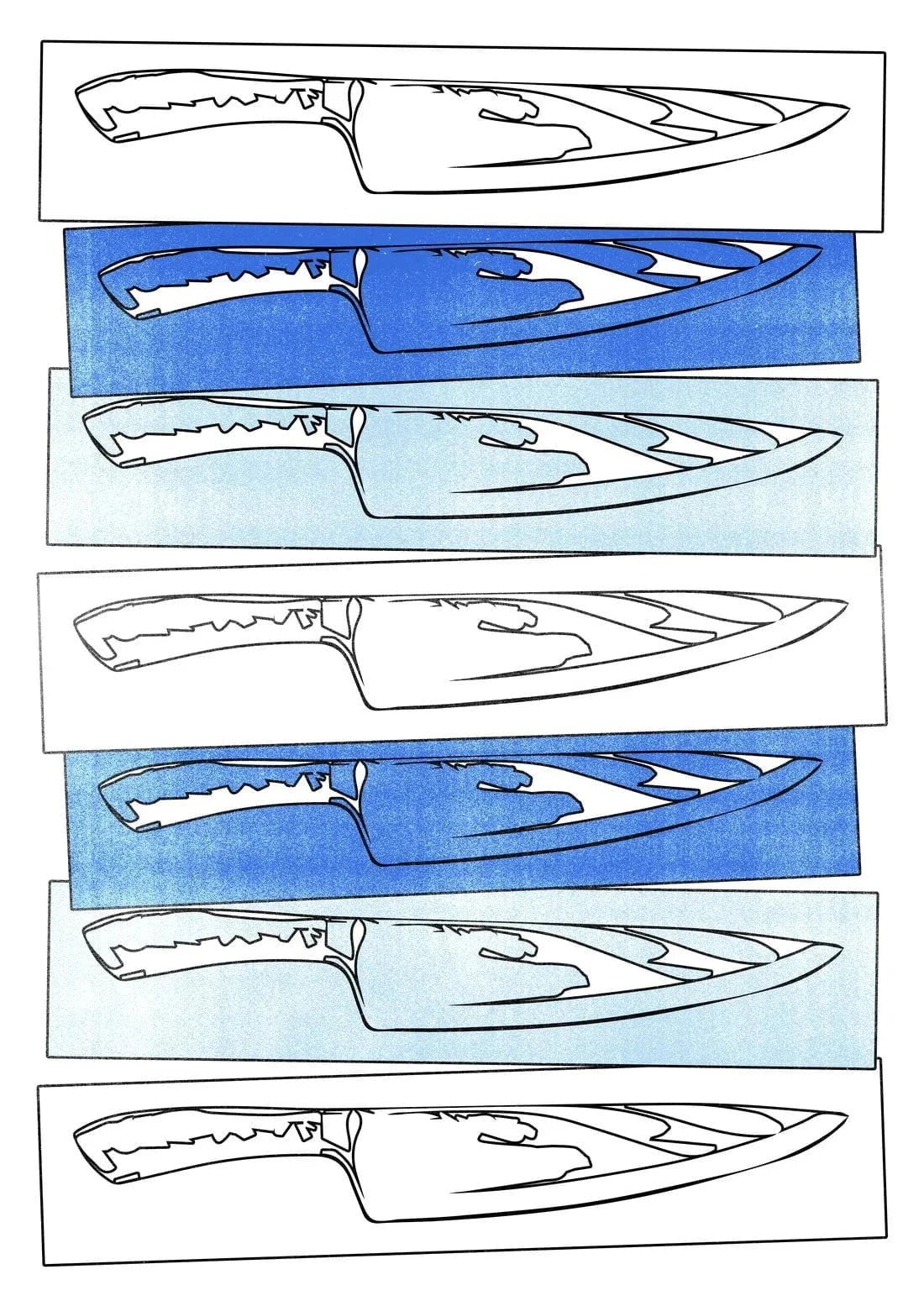 Knife Skills contemporary wall art print by DEINSVIBING - sold by DROOL