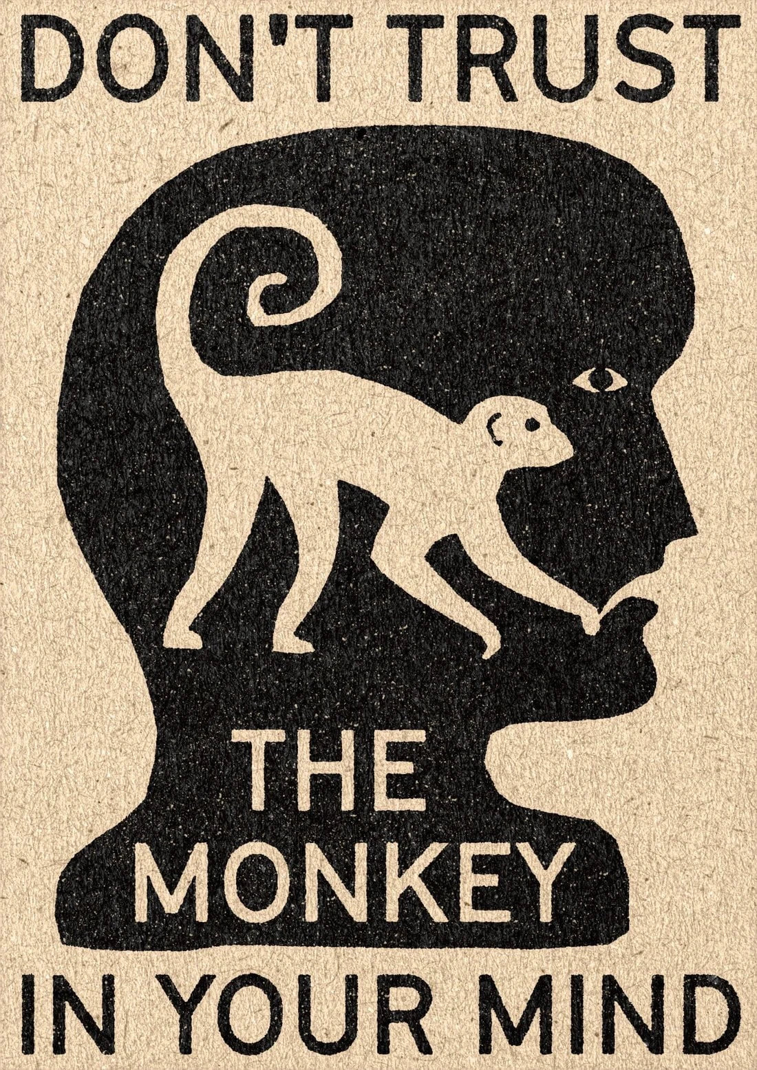 Don't Trust The Monkey contemporary wall art print by David Schmitt - sold by DROOL