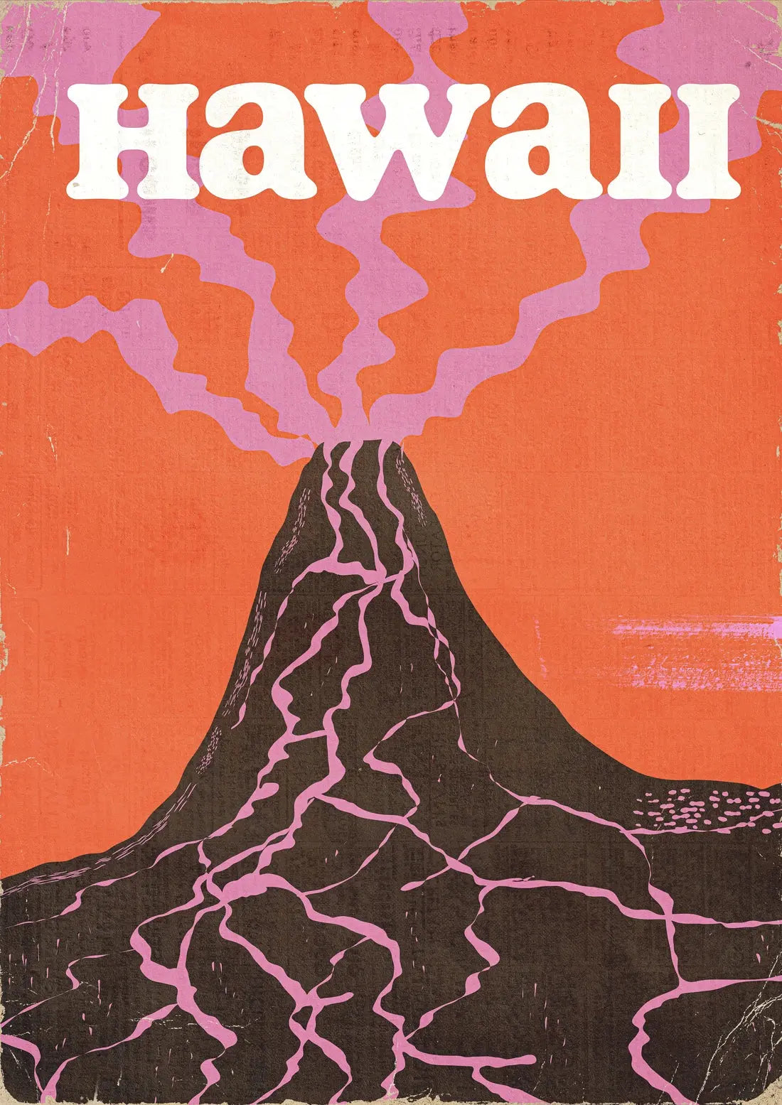 Retro Hawaii Volcano