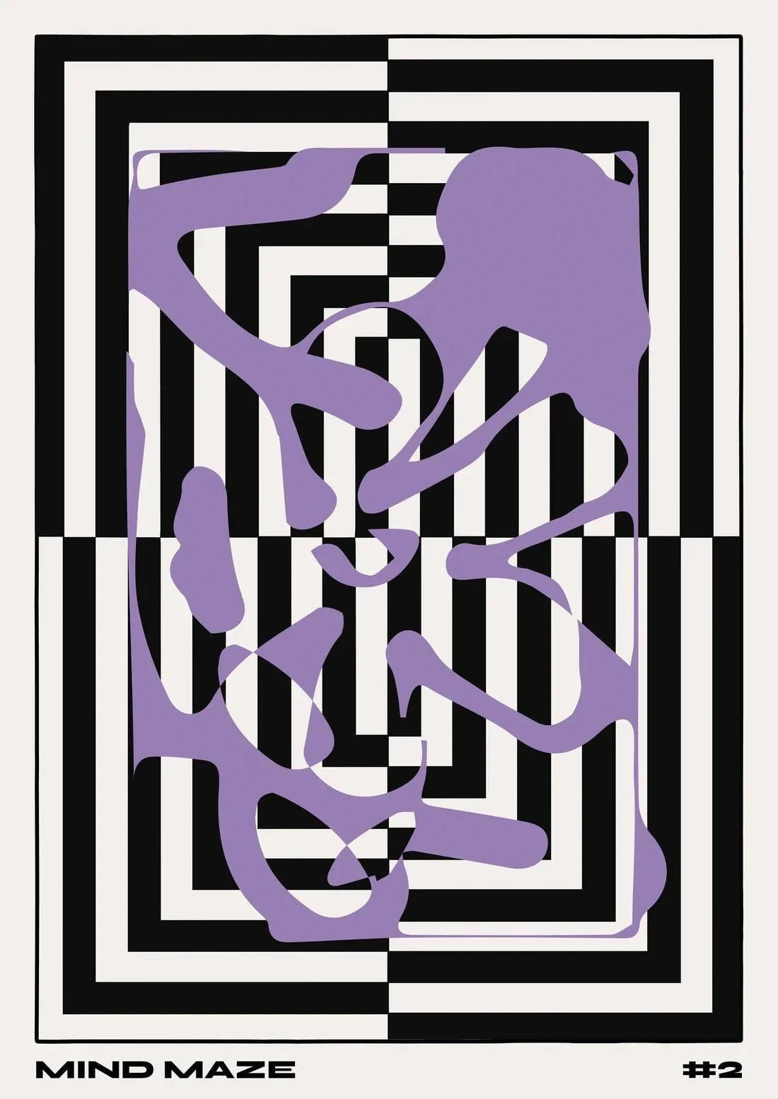 Mind Maze #2 contemporary wall art print by Lou Wang - sold by DROOL