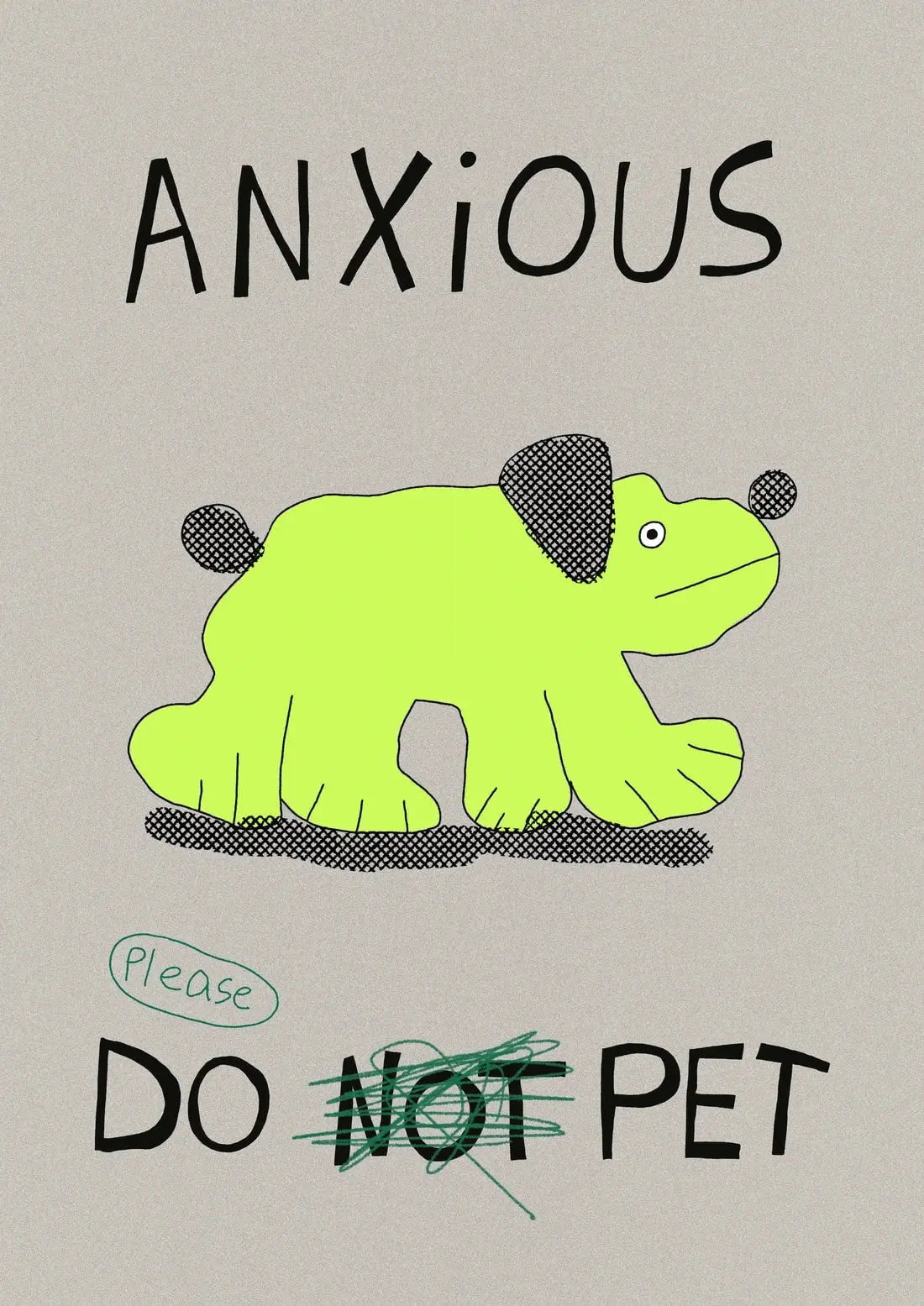 Anxious Dog contemporary wall art print by Bianca Beneduci Assad - sold by DROOL