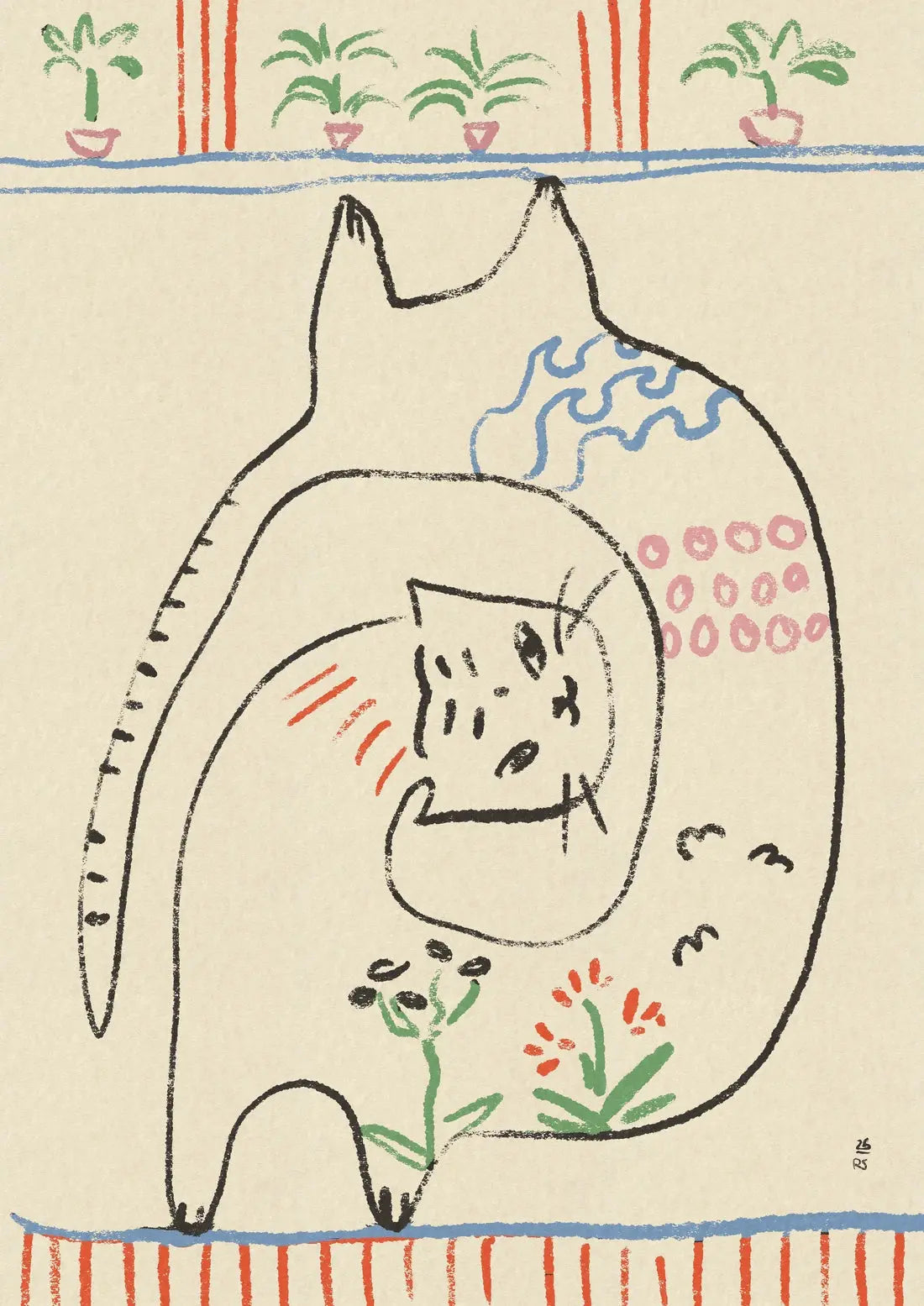 Playful Cats Illustration
