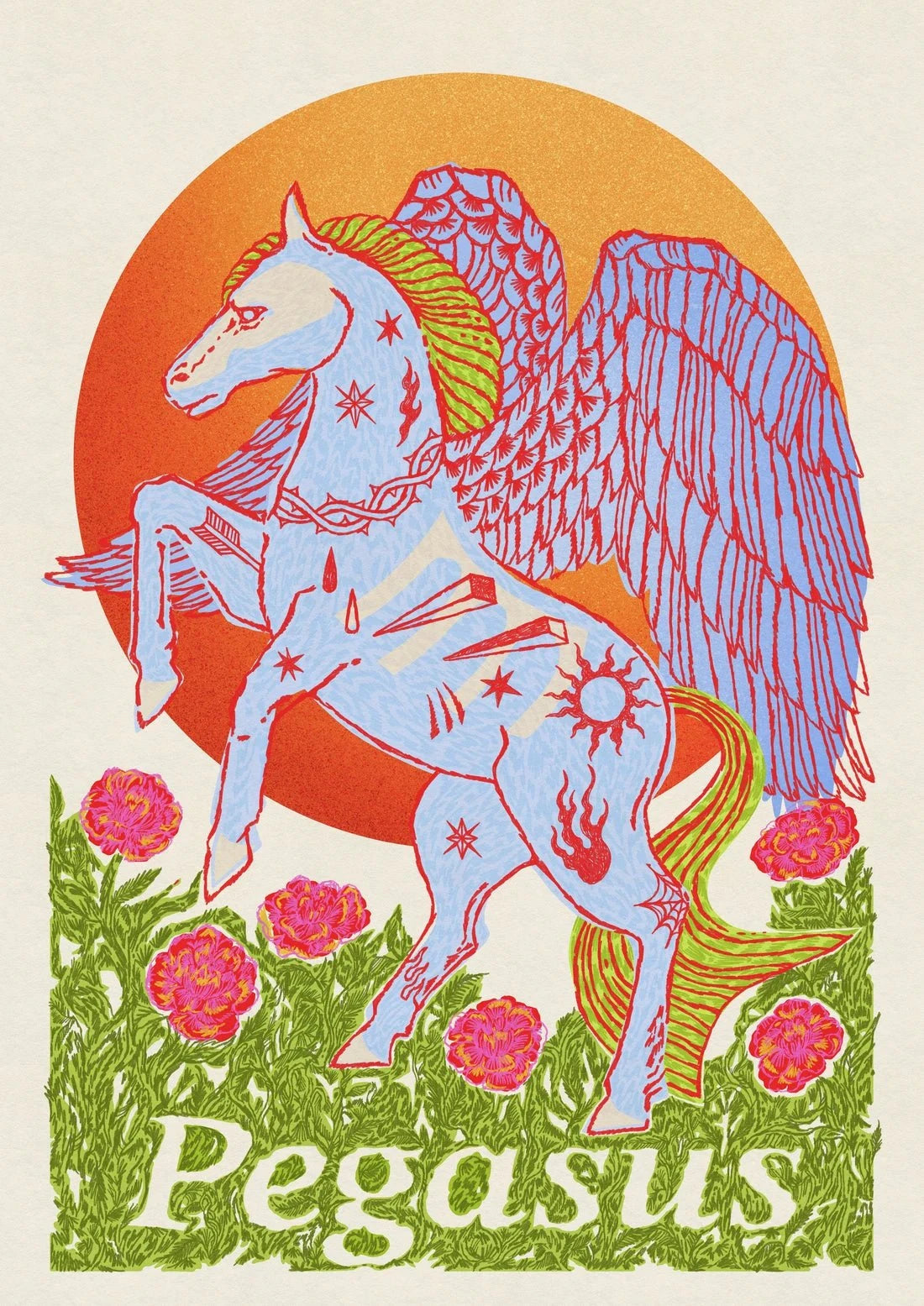 Pegasus contemporary wall art print by Kwonny - sold by DROOL