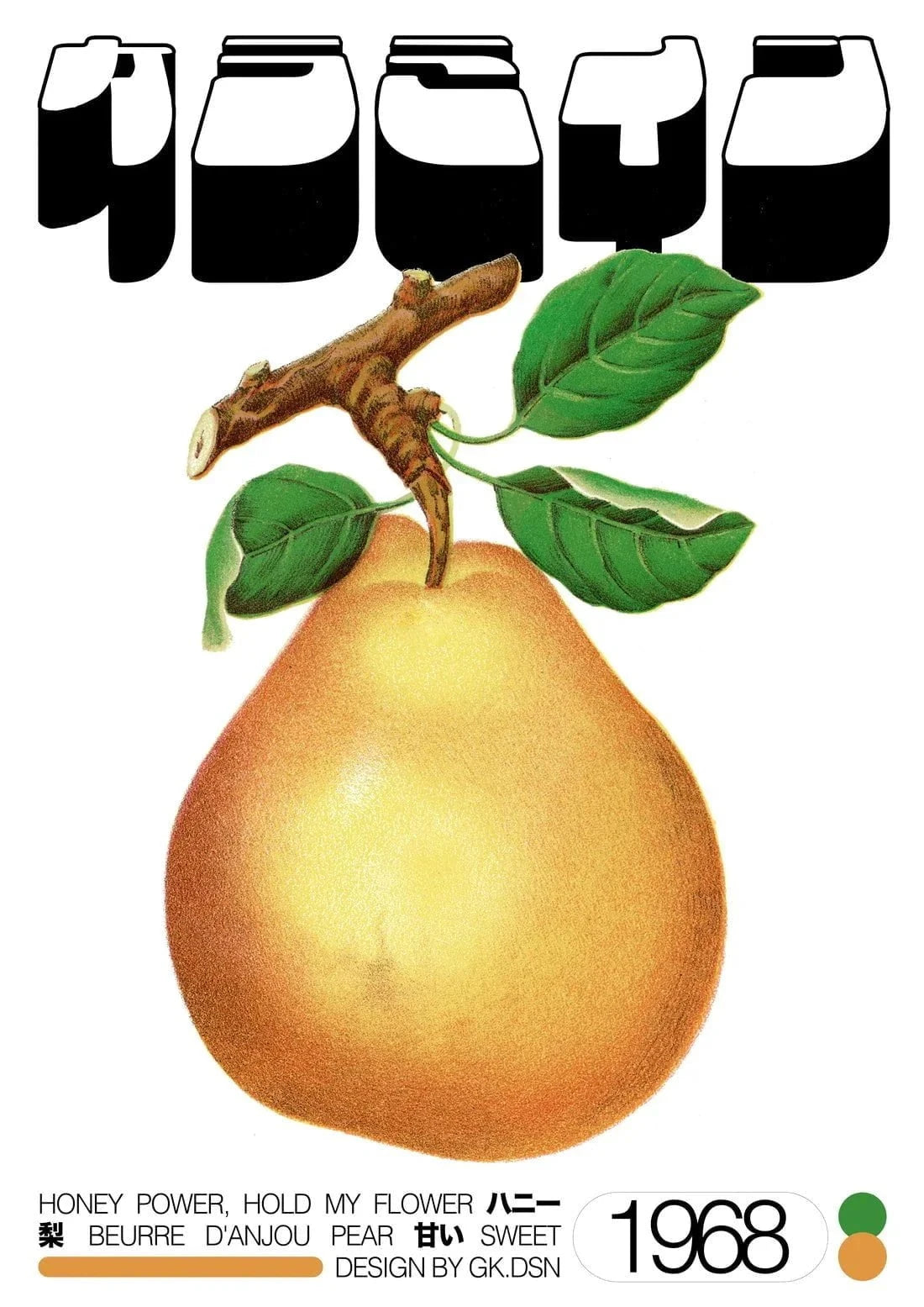 Honey Pear contemporary wall art print by George Kempster - sold by DROOL