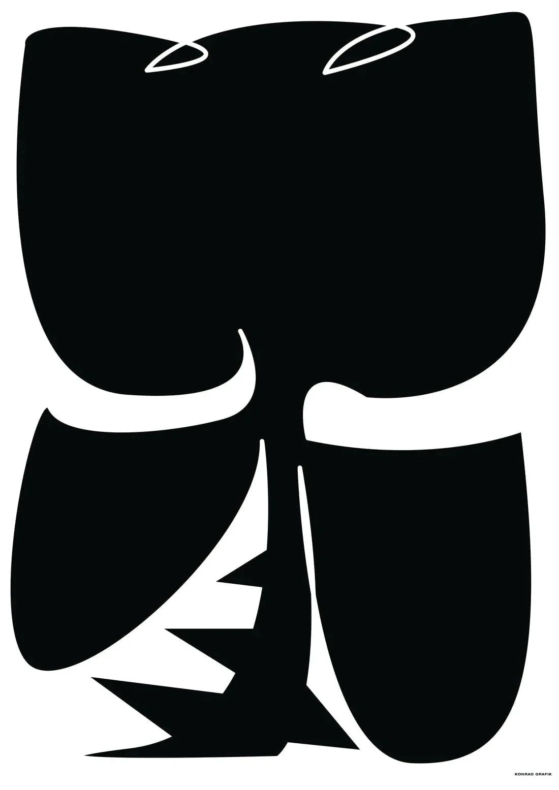Black rose contemporary wall art print by Konrad Grafik - sold by DROOL