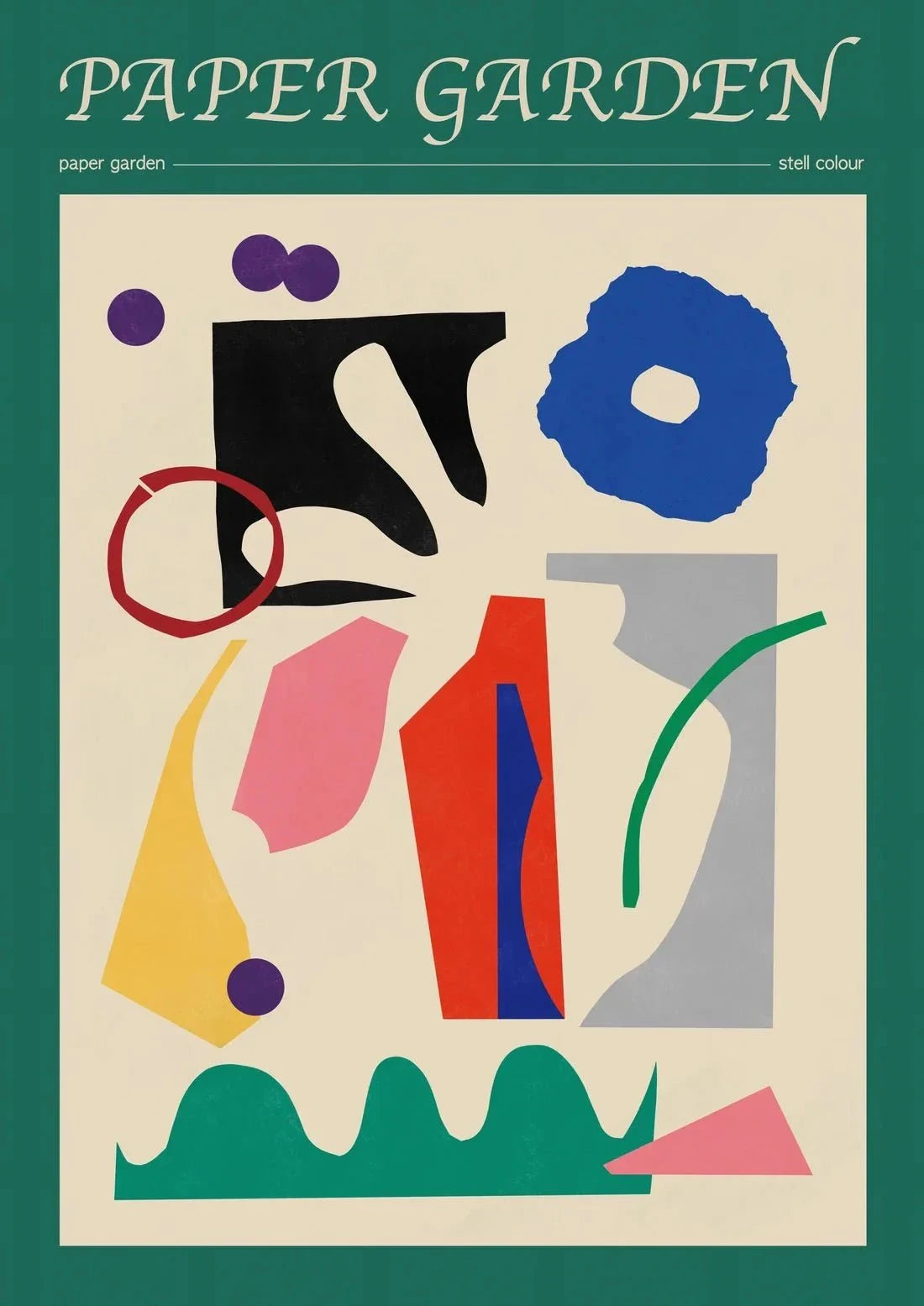 Paper Garden II-I contemporary wall art print by Stell Paper - sold by DROOL