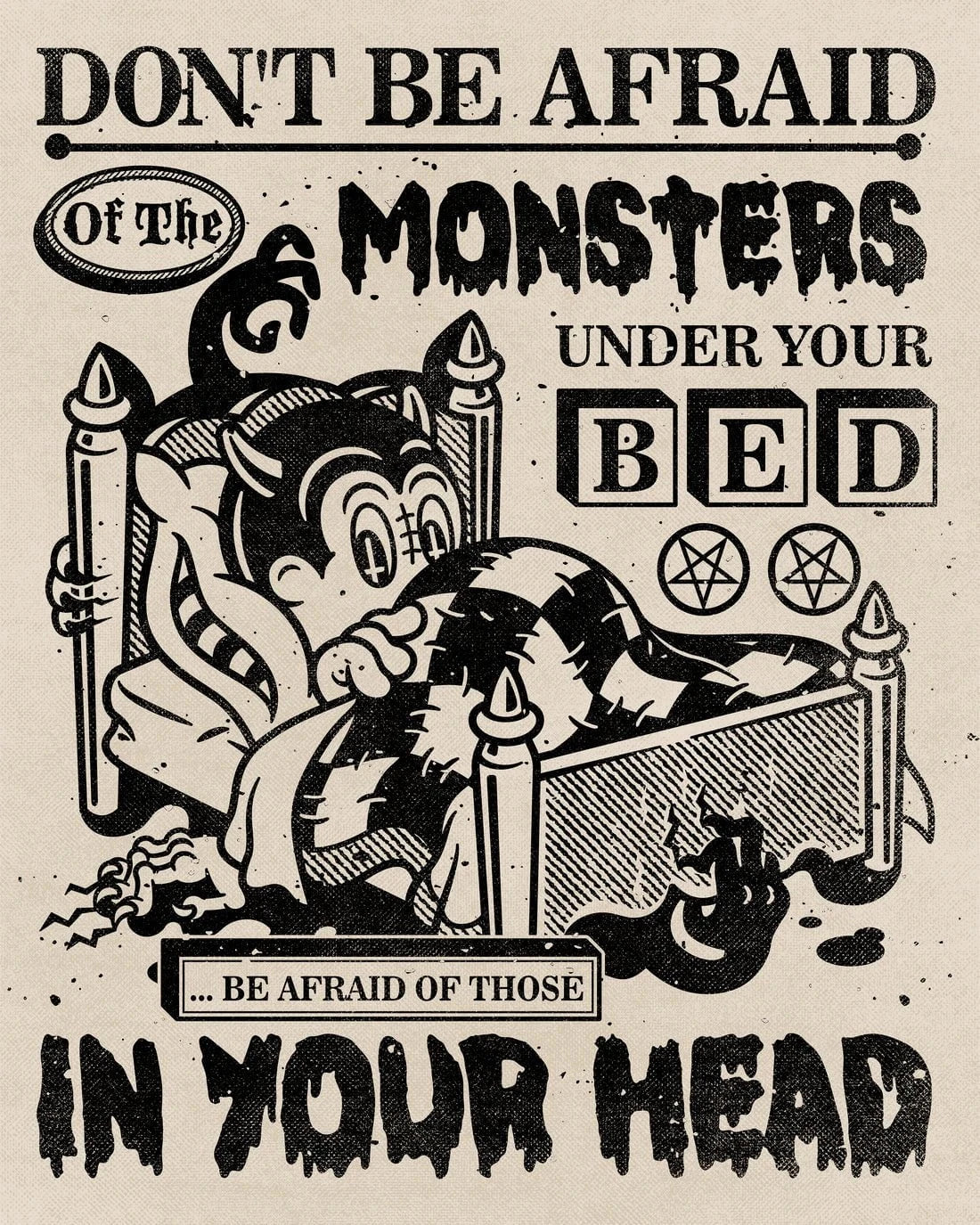 Monsters In Your Head contemporary wall art print by Laserblazt - sold by DROOL