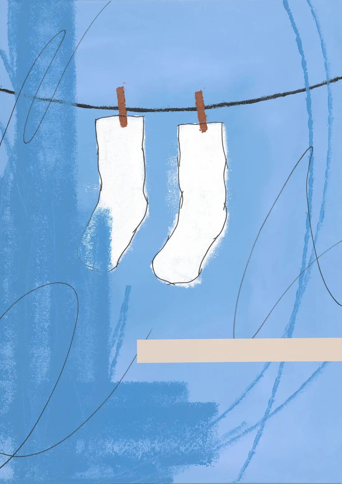 SOCKS ON A CLOTHESLINE