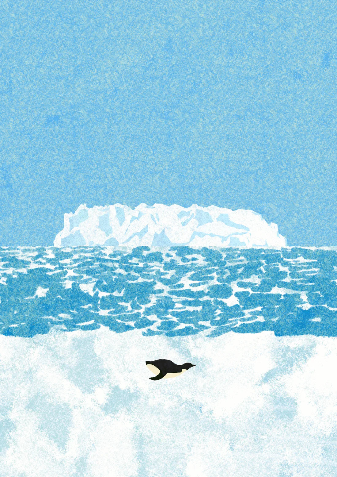 A penguin contemporary wall art print by Lily Kong - sold by DROOL