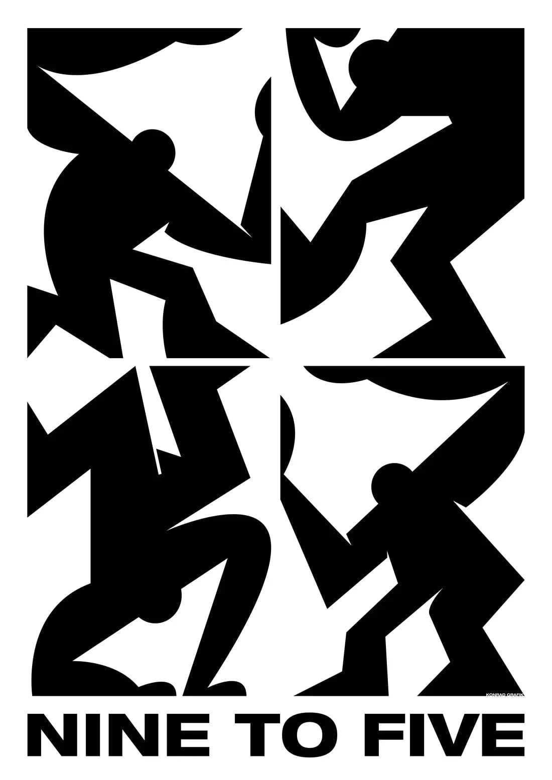 NINE TO FIVE contemporary wall art print by Konrad Grafik - sold by DROOL