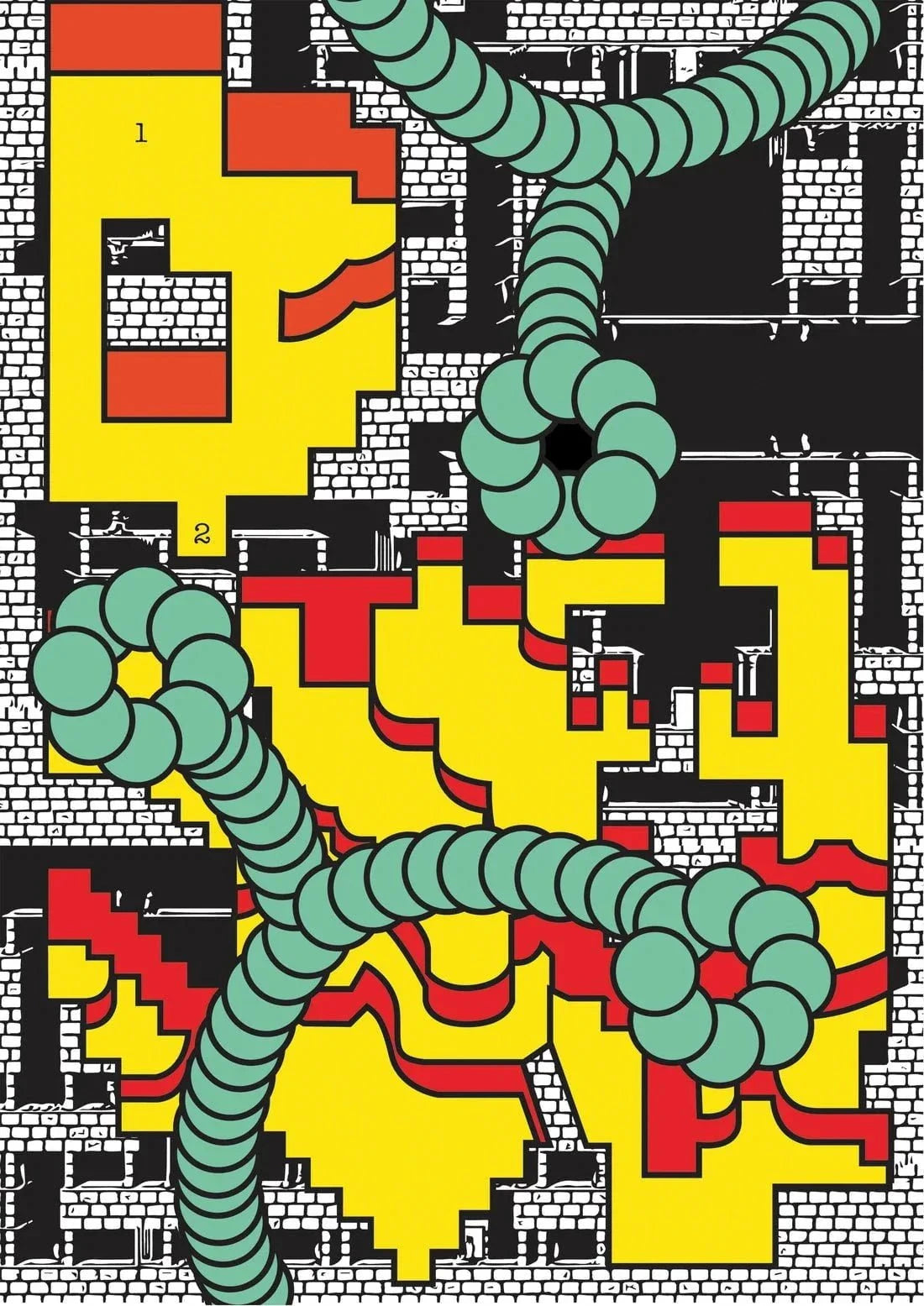 Structures & Bricks contemporary wall art print by Naia Escribano - sold by DROOL