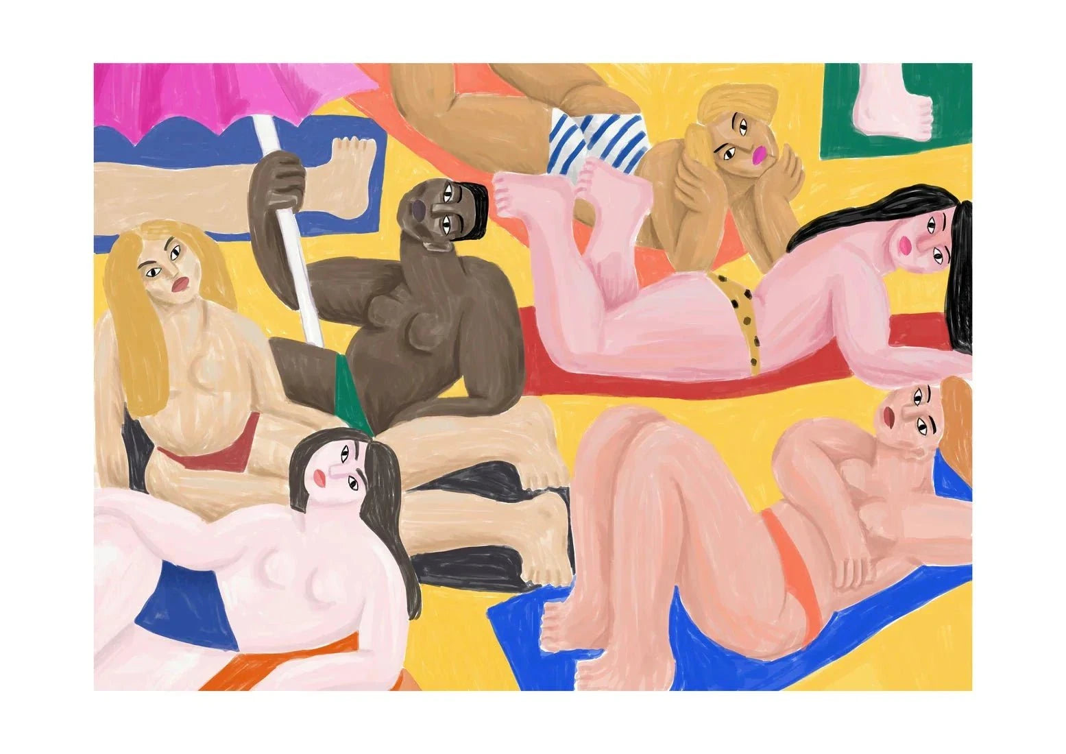 La plage contemporary wall art print by Cépé - sold by DROOL