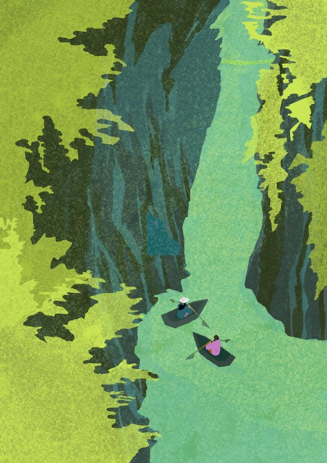 Takachiho Gorge contemporary wall art print by Lily Kong - sold by DROOL