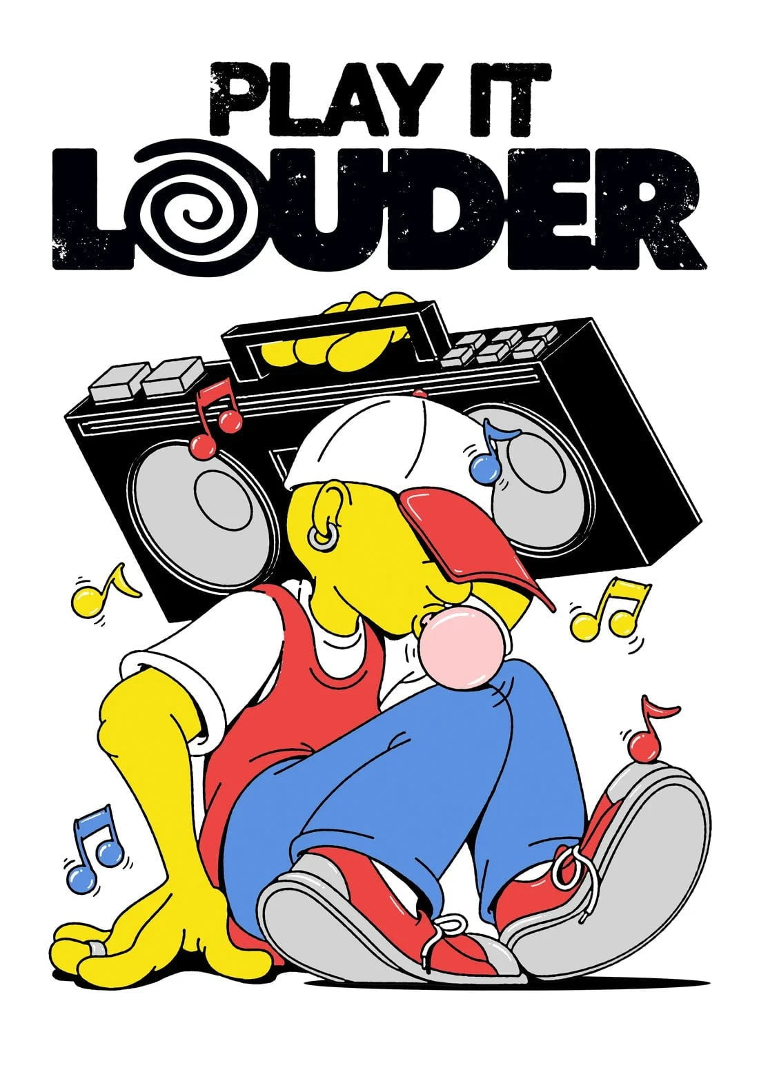 Play It Louder! contemporary wall art print by Pointless Illustrations / James Lacey - sold by DROOL