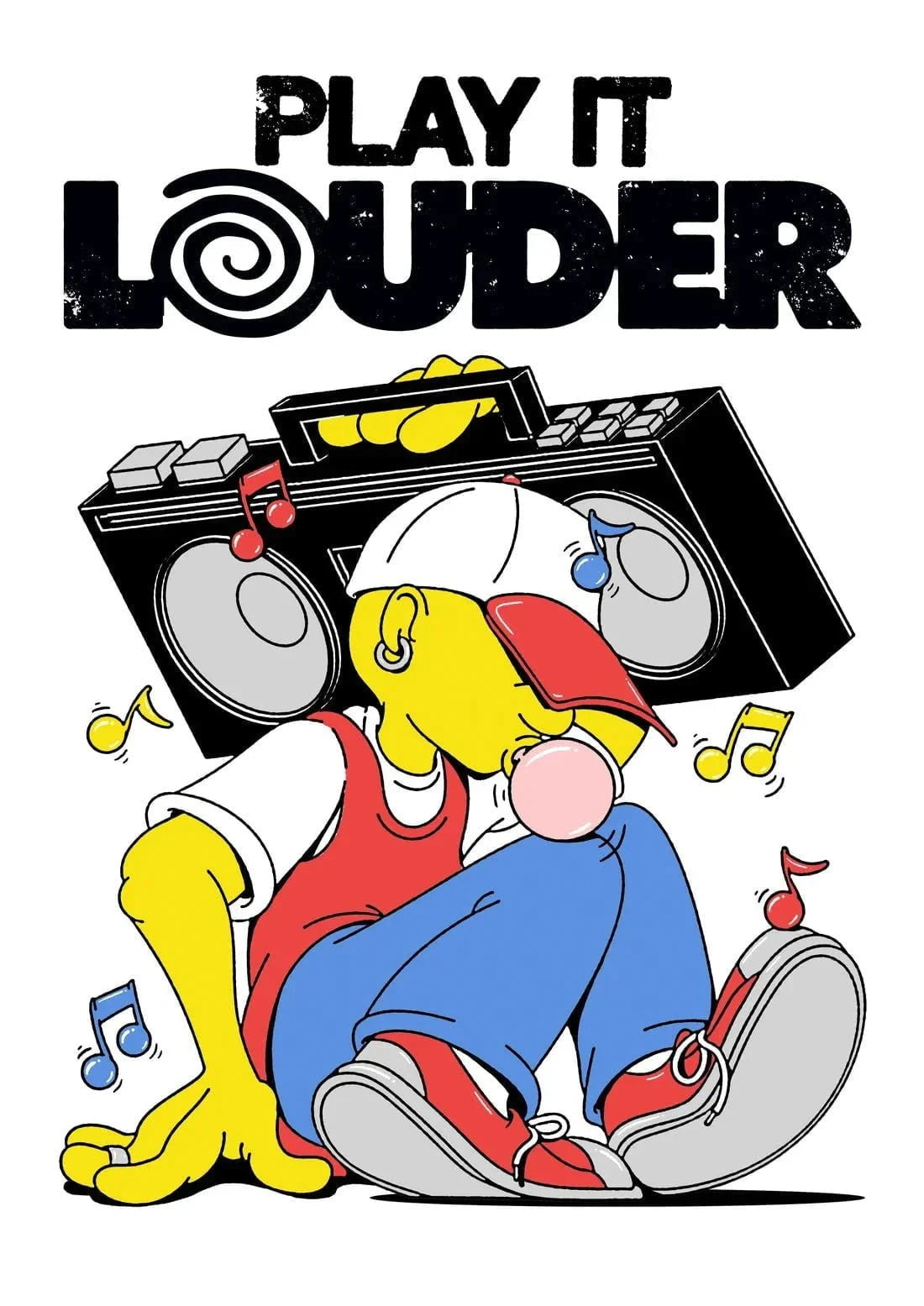 Play It Louder! contemporary wall art print by Pointless Illustrations / James Lacey - sold by DROOL