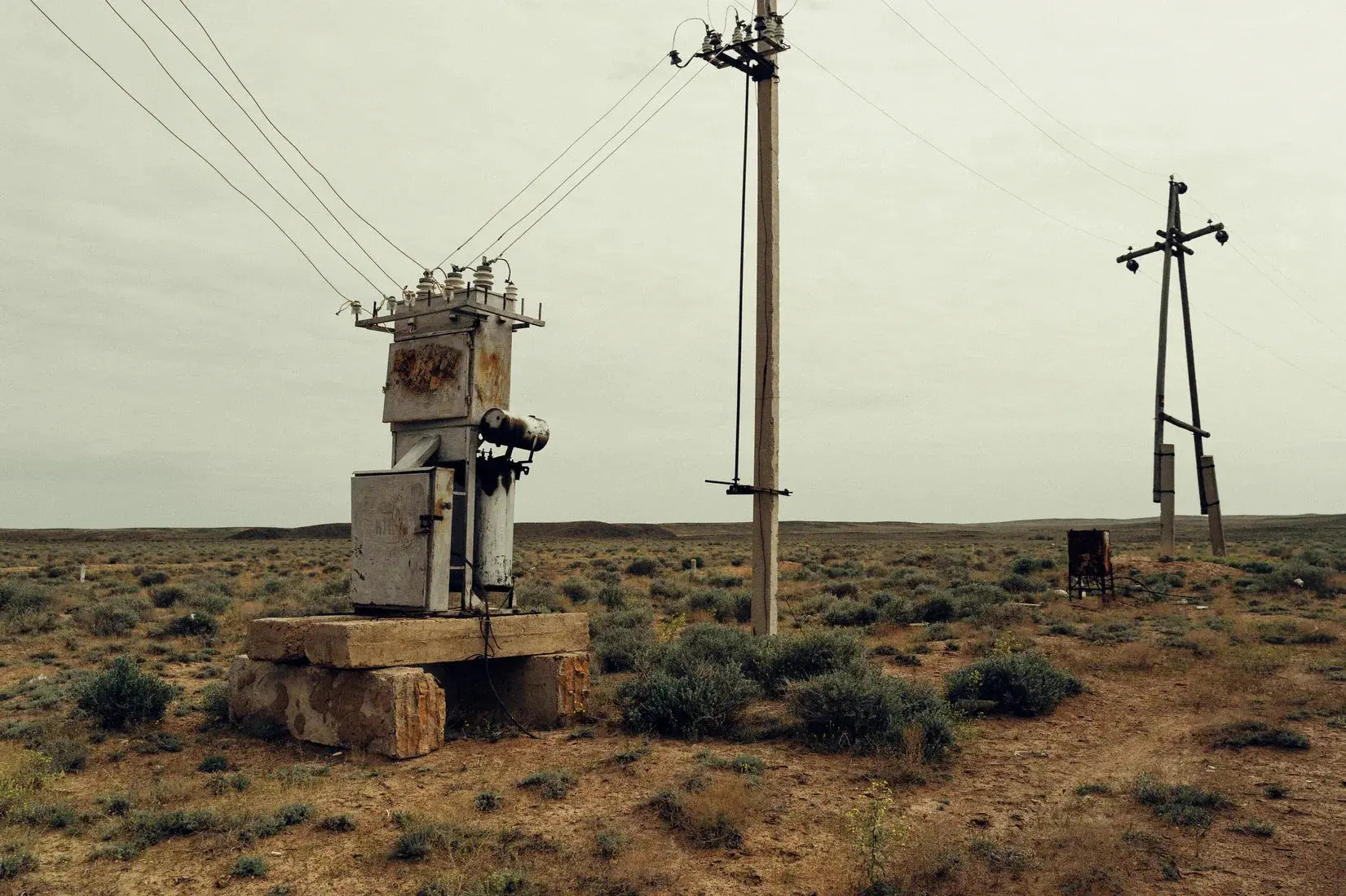 Desert Powerlines contemporary wall art print by Xabier Franco - sold by DROOL